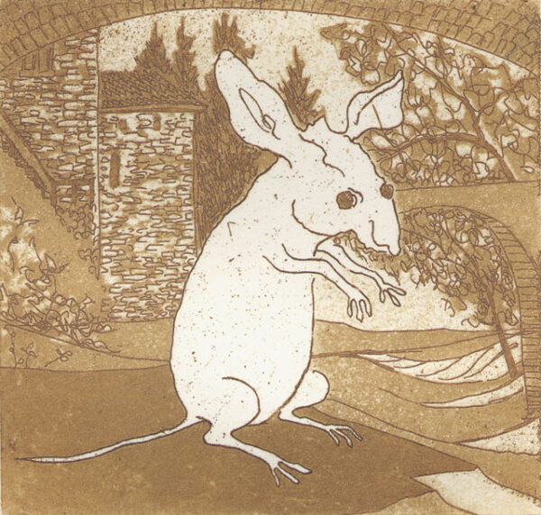 Mouse at Monastery Etching